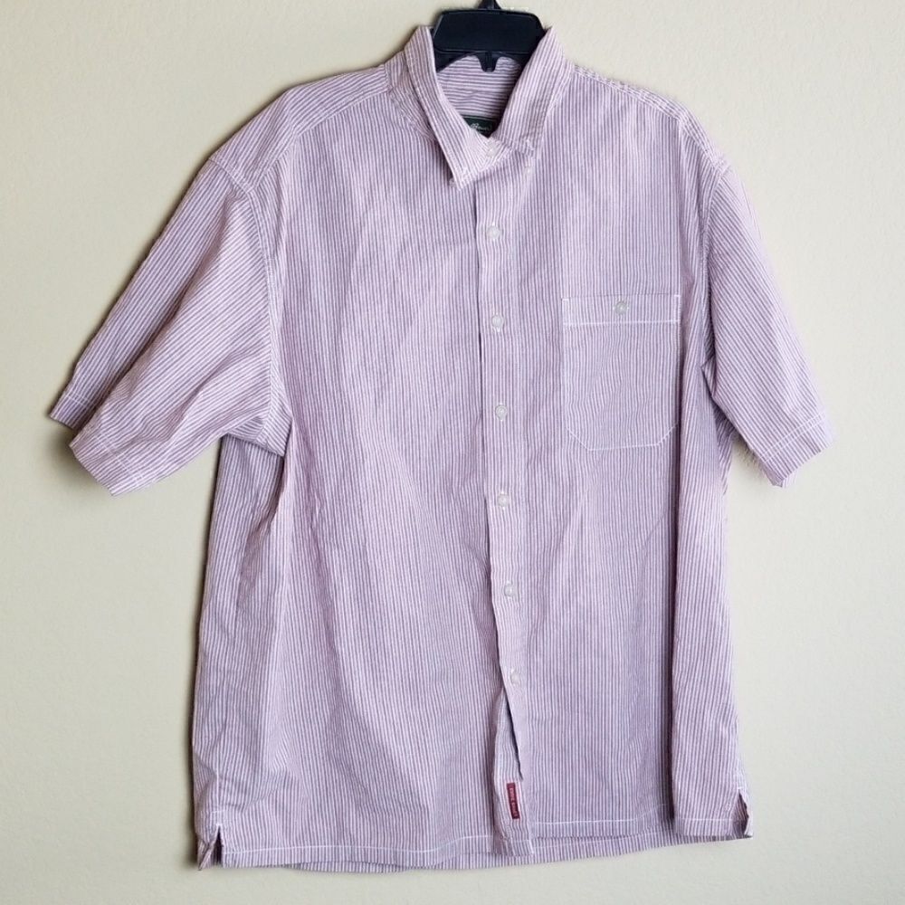 Eddie Bauer Red Striped Button Down Shirt